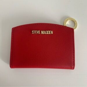 Steve Madden Small Red faux Leather Wallet Card Holder